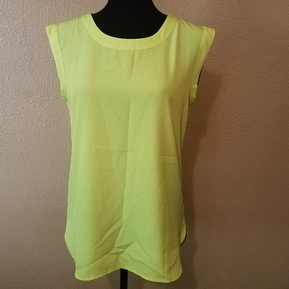 neon yellow sleeveless shirt